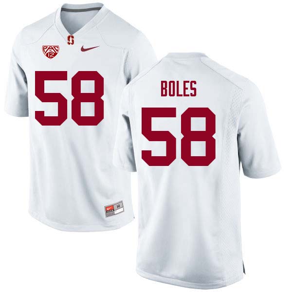 Men Stanford Cardinal #58 Dylan Boles College Football Jerseys Sale-White